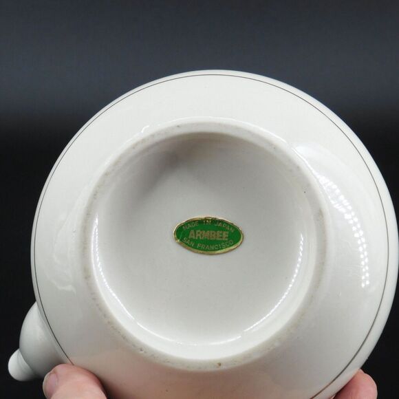 Vintage Armbee Floral Teapot Bamboo Handle Cups Set - Picture 2 of 7